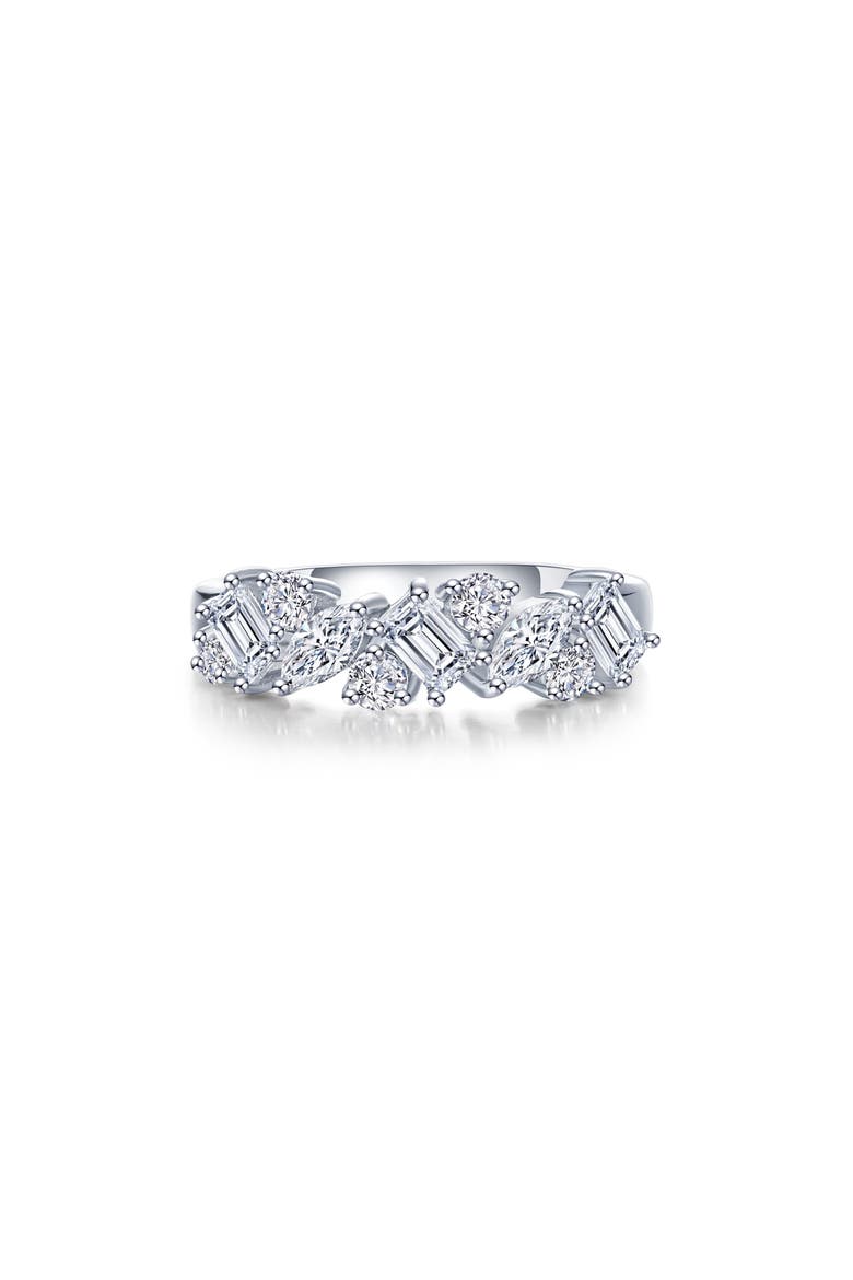 Prismatic Simulated Diamond Ring, Main, color, SILVER