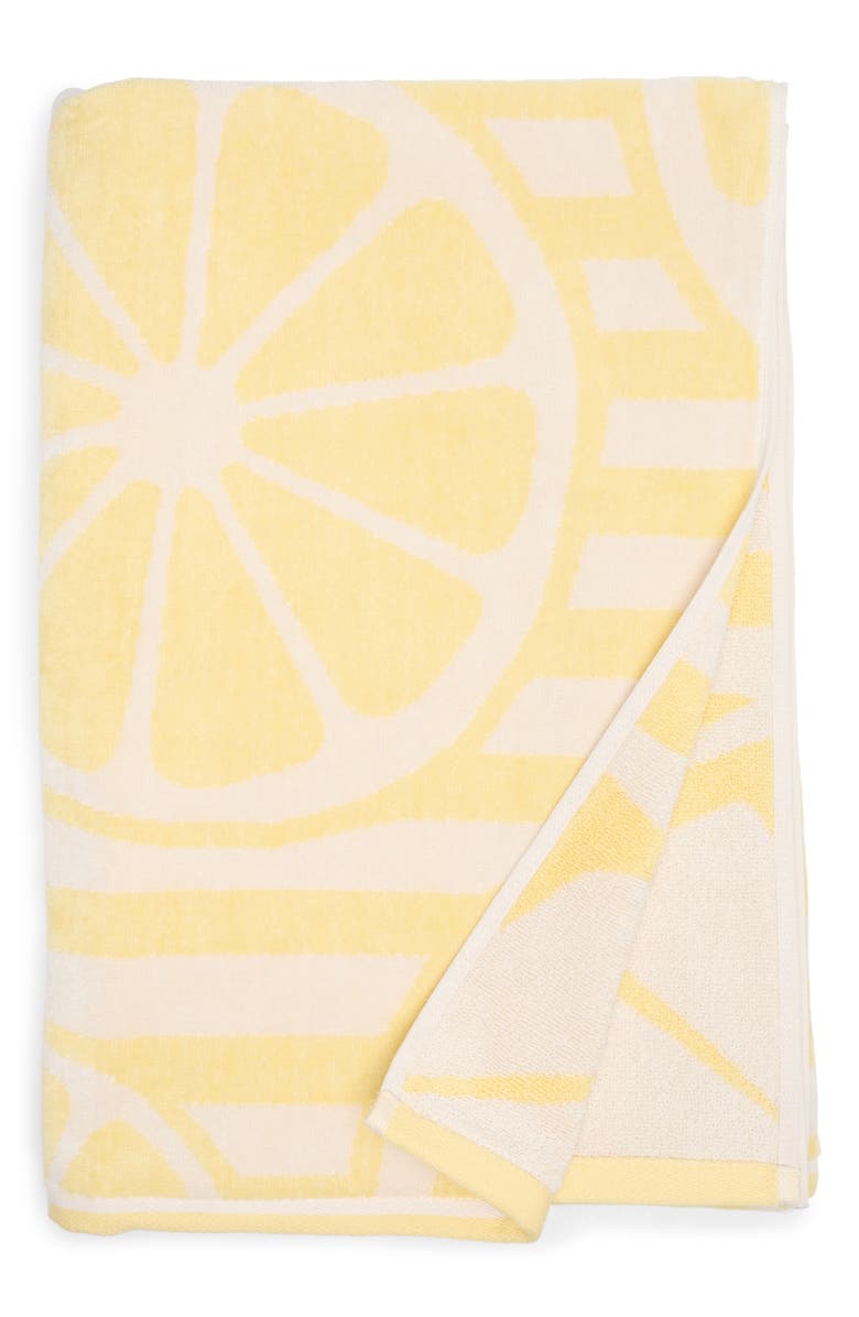 NORDSTROM RACK Lemons Cotton Terry Cloth Beach Towel, Main, color,