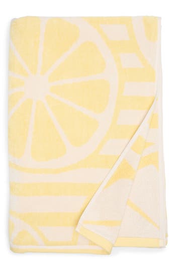 Nordstrom Rack Lemons Fringed Cotton Terry Cloth Beach Towel In Yellow Banana