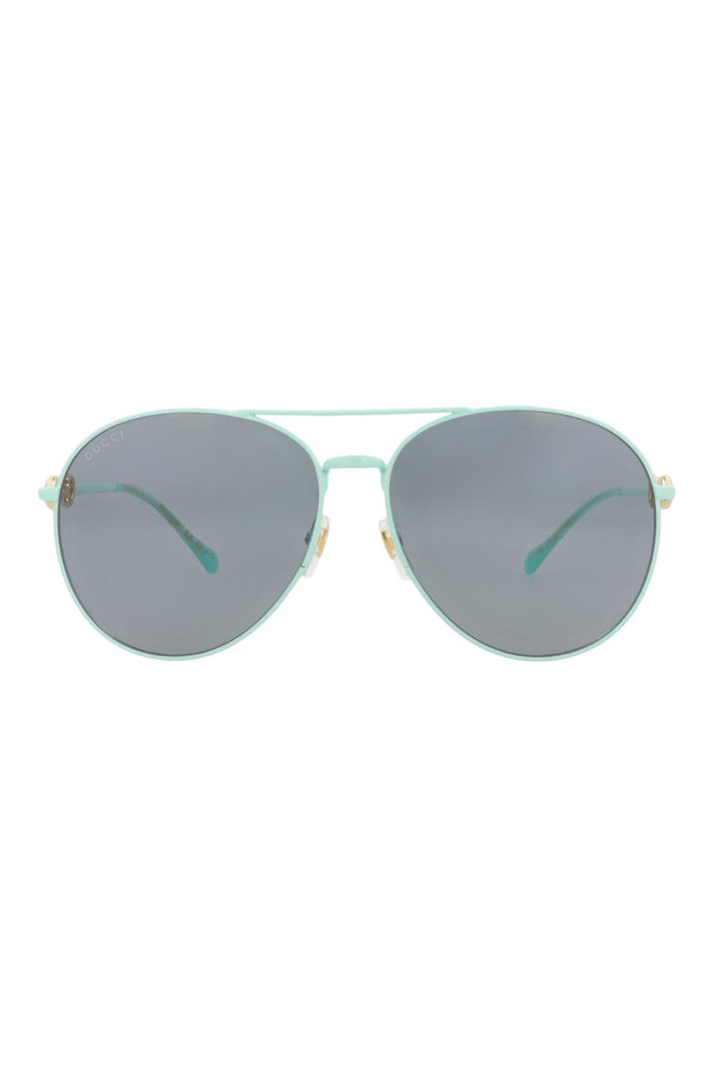 51mm Aviator Sunglasses, Main, color, GREEN GREEN GREY