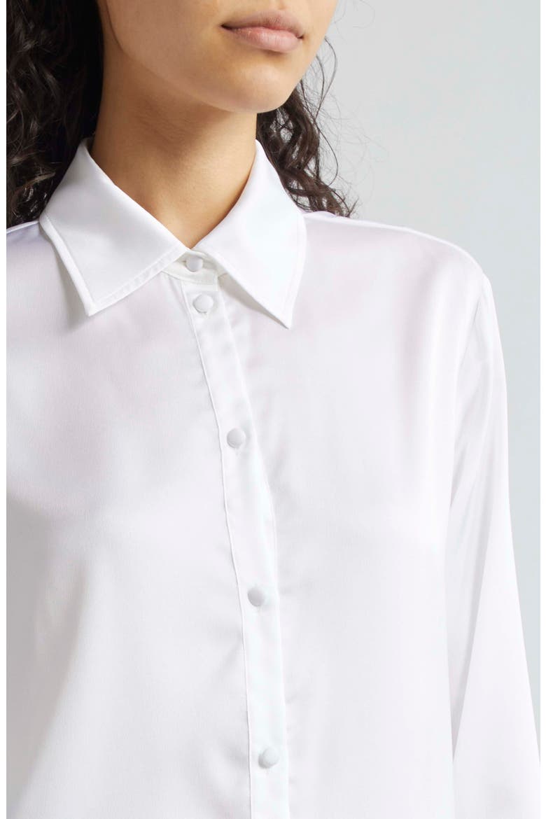 Back Button Satin Shirt, Alternate, color, OFF WHITE
