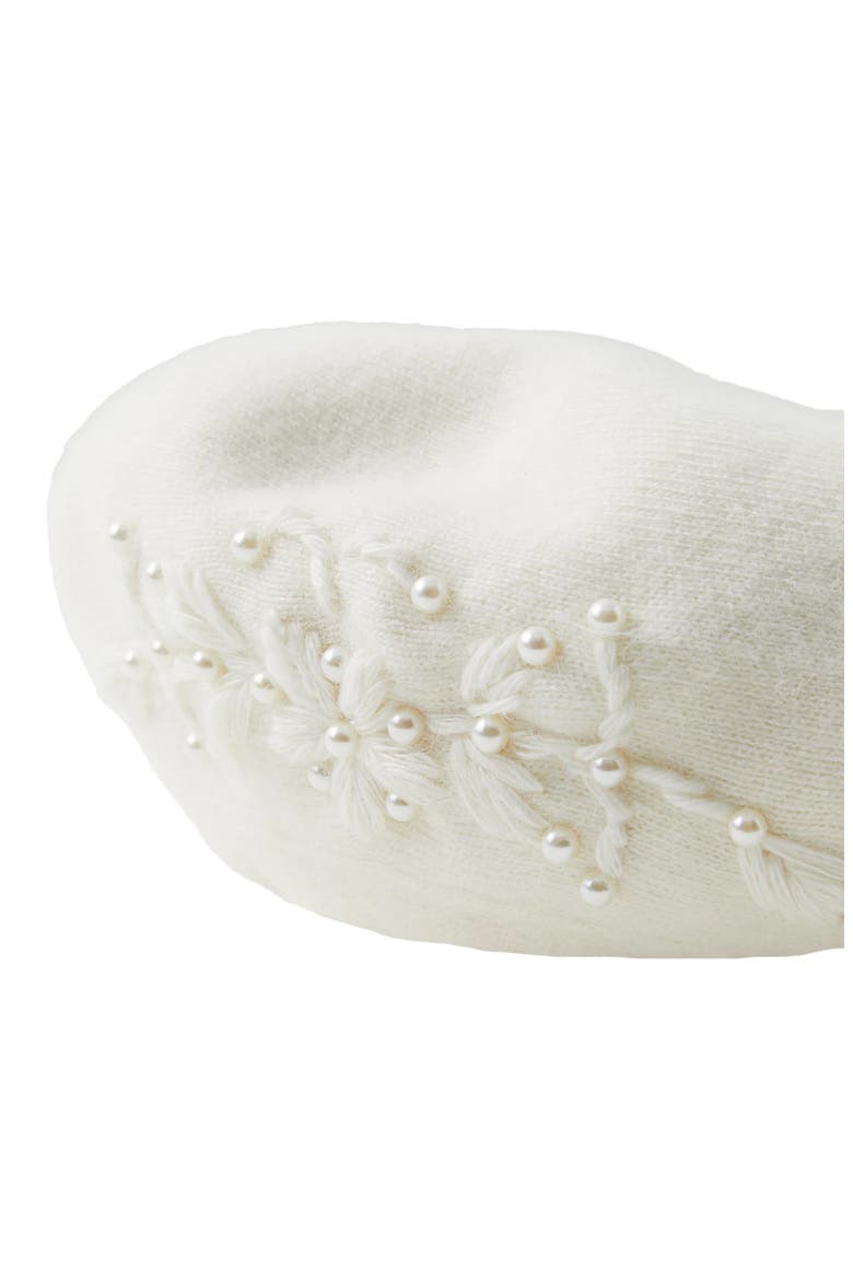 Faux Pearl Embellished Beret, Alternate, color, IVORY