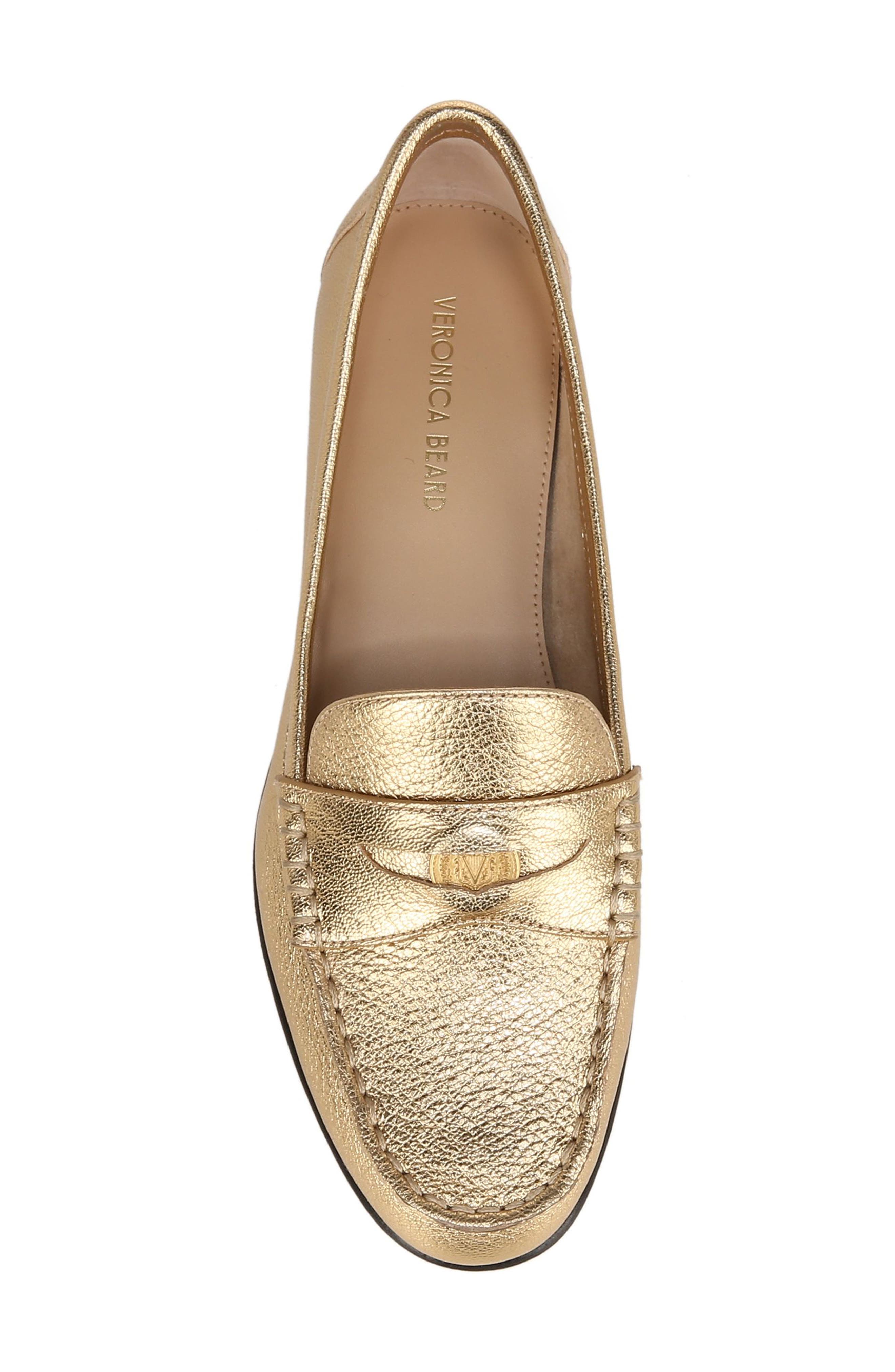 Veronica Beard Penny Loafer, Alternate, color, Gold