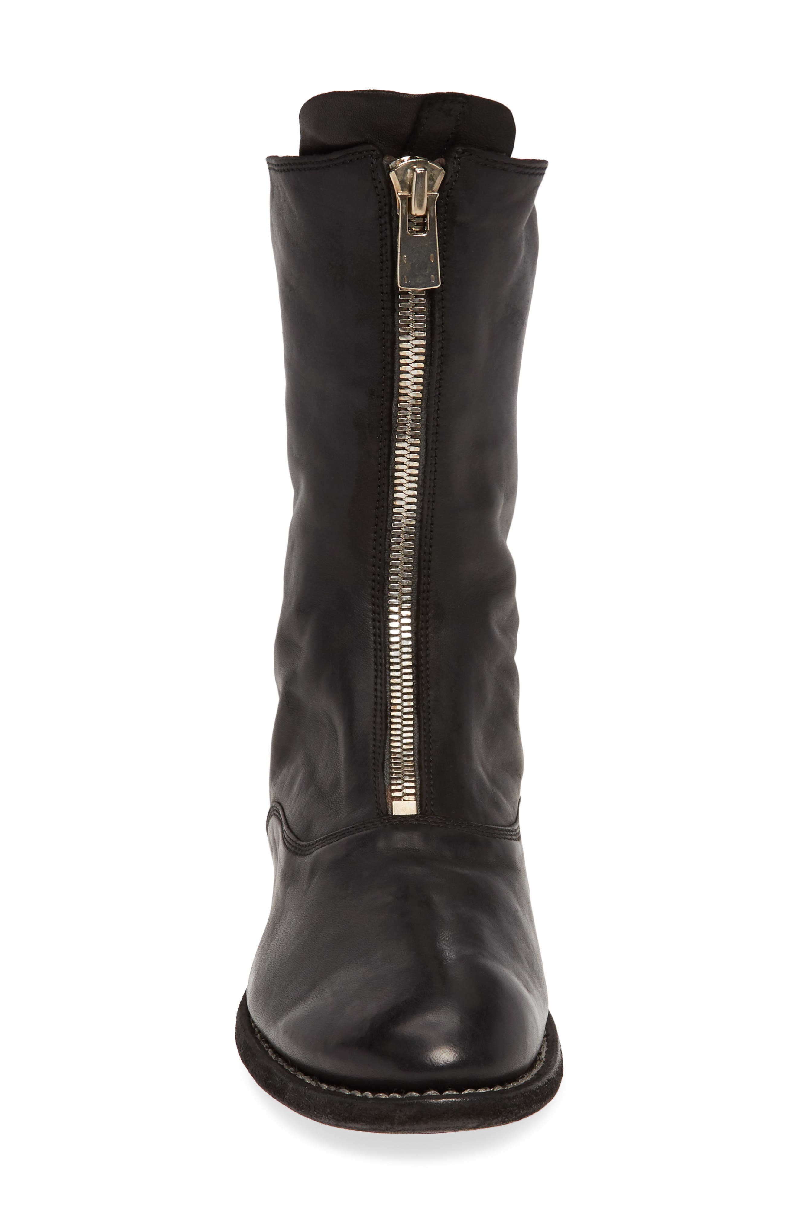 Front Zip Army Boot, Alternate, color, BLACK