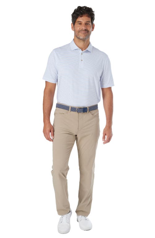 Fair Harbor Compass Print Polo In Light Blue Stripe