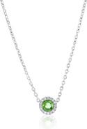SOUZANA by Suzy Levian 14K Gold 0.51ct Round Green Peridot & Diamonds Necklace