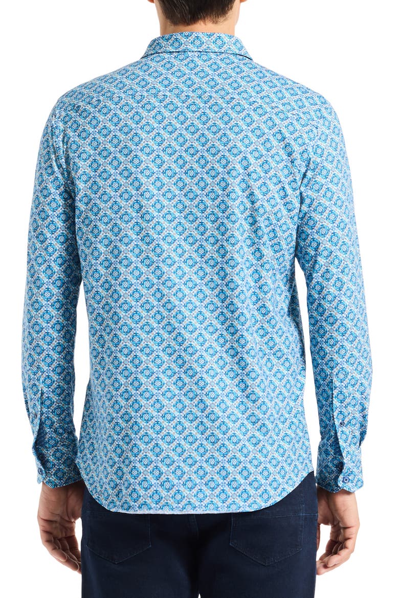 Baylor Stretch Cotton Button-Up Shirt, Alternate, color, BLUE MULTI