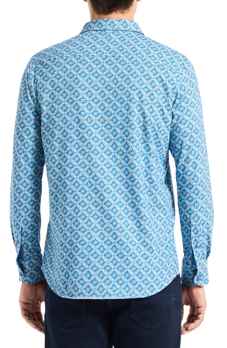 Robert Graham Baylor Stretch Cotton Button-Up Shirt, Alternate, color, Blue Multi