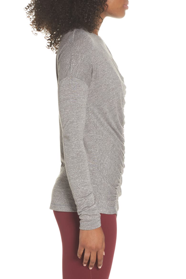 So Graceful Ruched Tee, Alternate, color, GREY DARK HEATHER