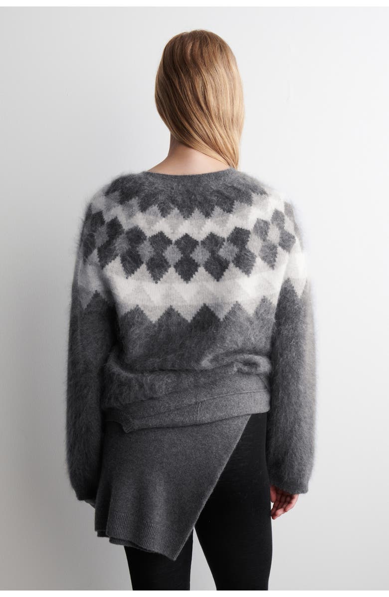 COS Fair Isle Brushed-cashmere Jumper, Alternate, color, Charcoal / Gray