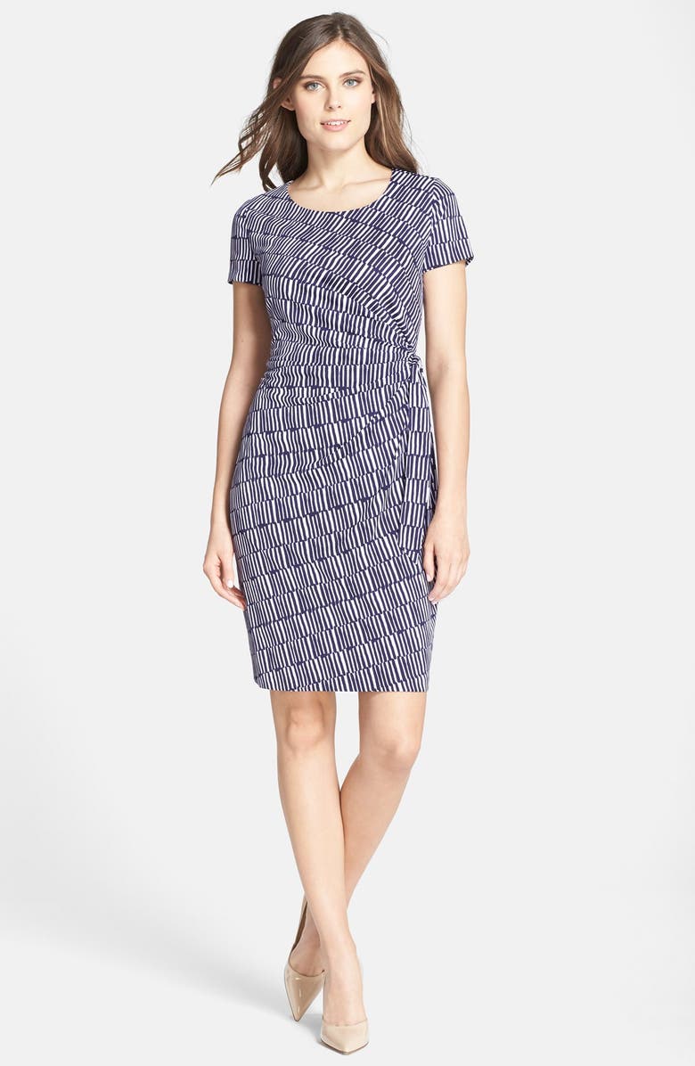 NYDJ 'Veronica' Print Side Tie Sheath Dress, Alternate, color,