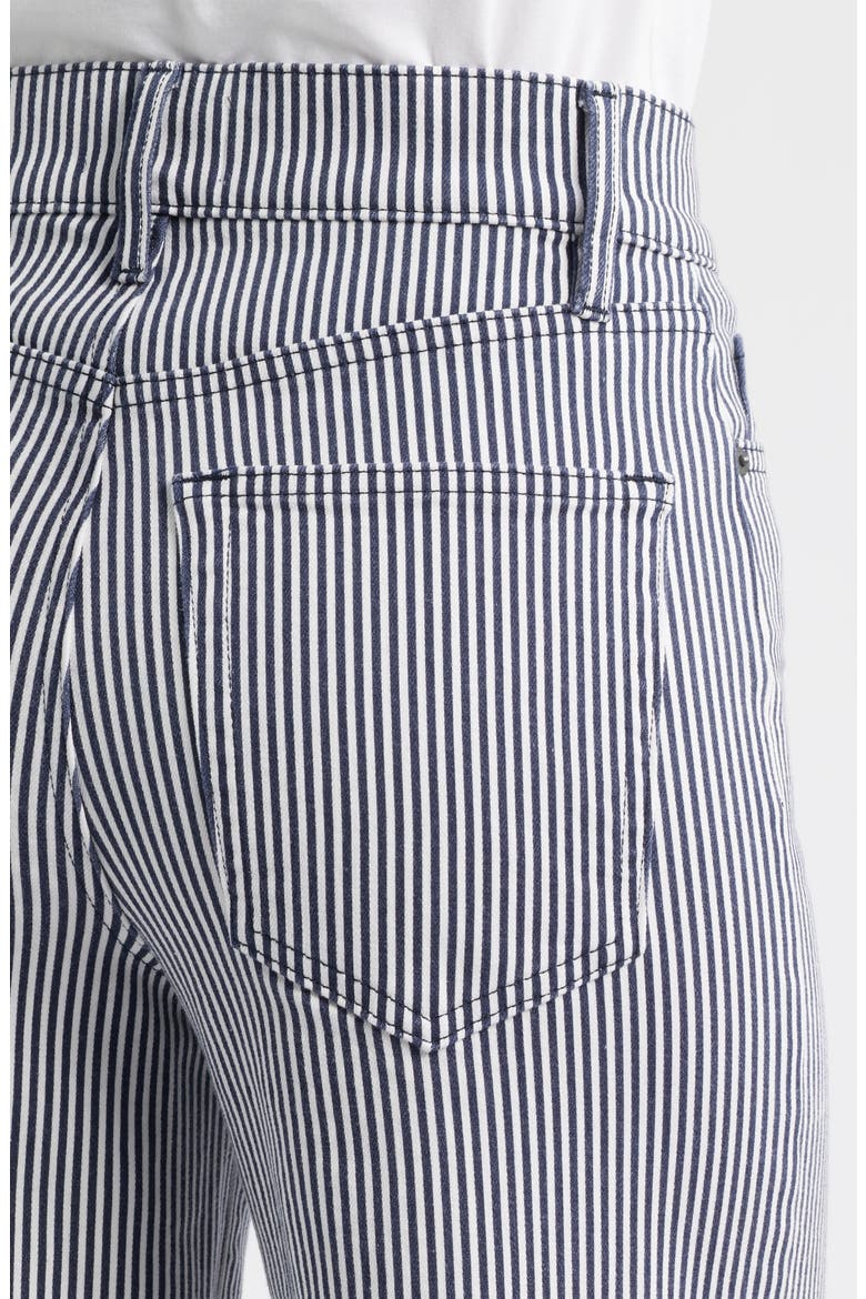Le Slim Palazzo High Waist Wide Leg Jeans, Alternate, color, NAVY STRIPE