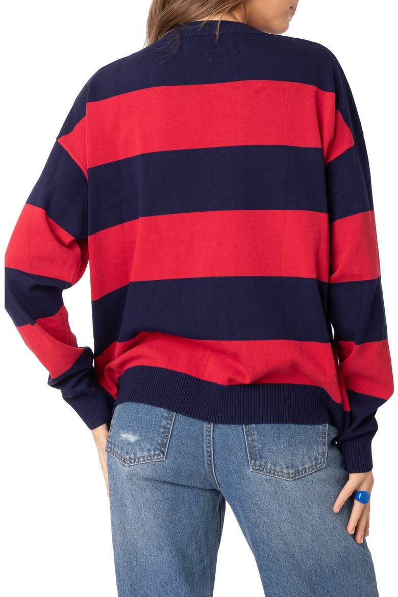 Logan Stripe Oversize Sweater, Alternate, color, RED