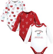 Hudson Baby Infant Breathable Cotton Long-Sleeve Bodysuit Bundle 3 Count