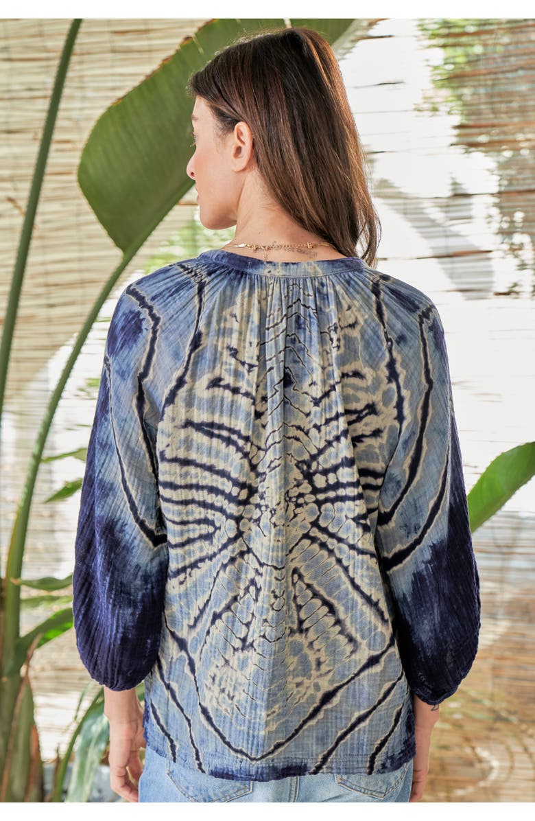 ocean+main Gauze Top, Alternate, color, Blue