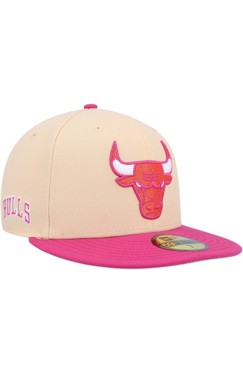 New Era Men's New Era Orange/Pink Chicago Bulls Passion Mango 59FIFTY Fitted Hat, Main, color,