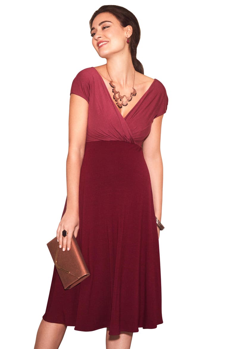 Alessandra Maternity Dress, Alternate, color, ROSEY RED