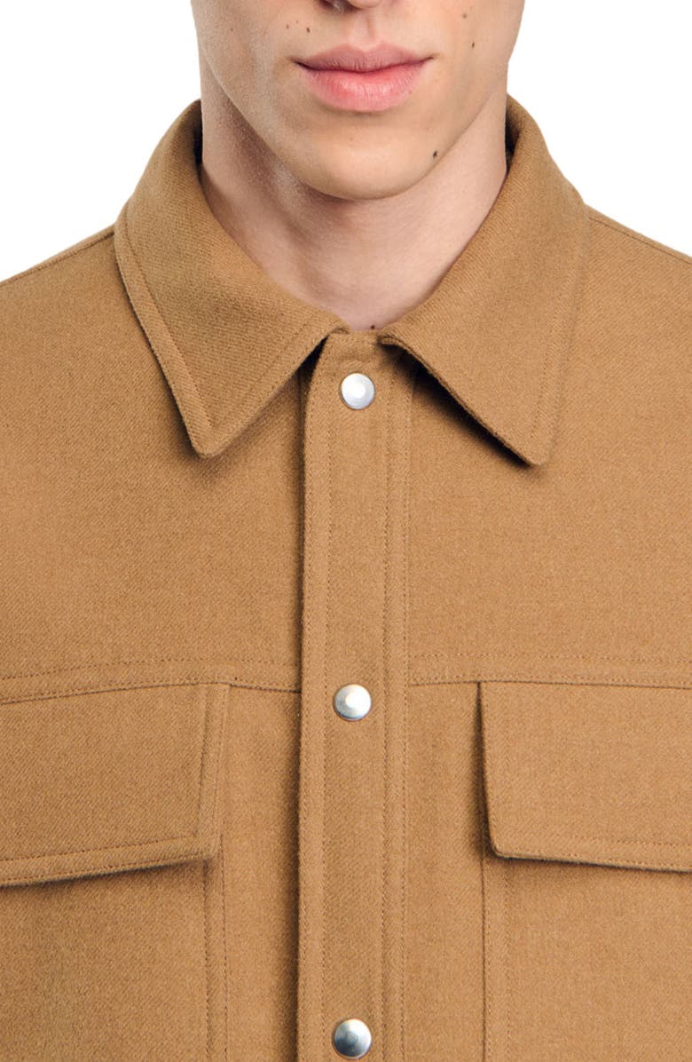 SANDRO Wool overshirt, Alternate, color, 