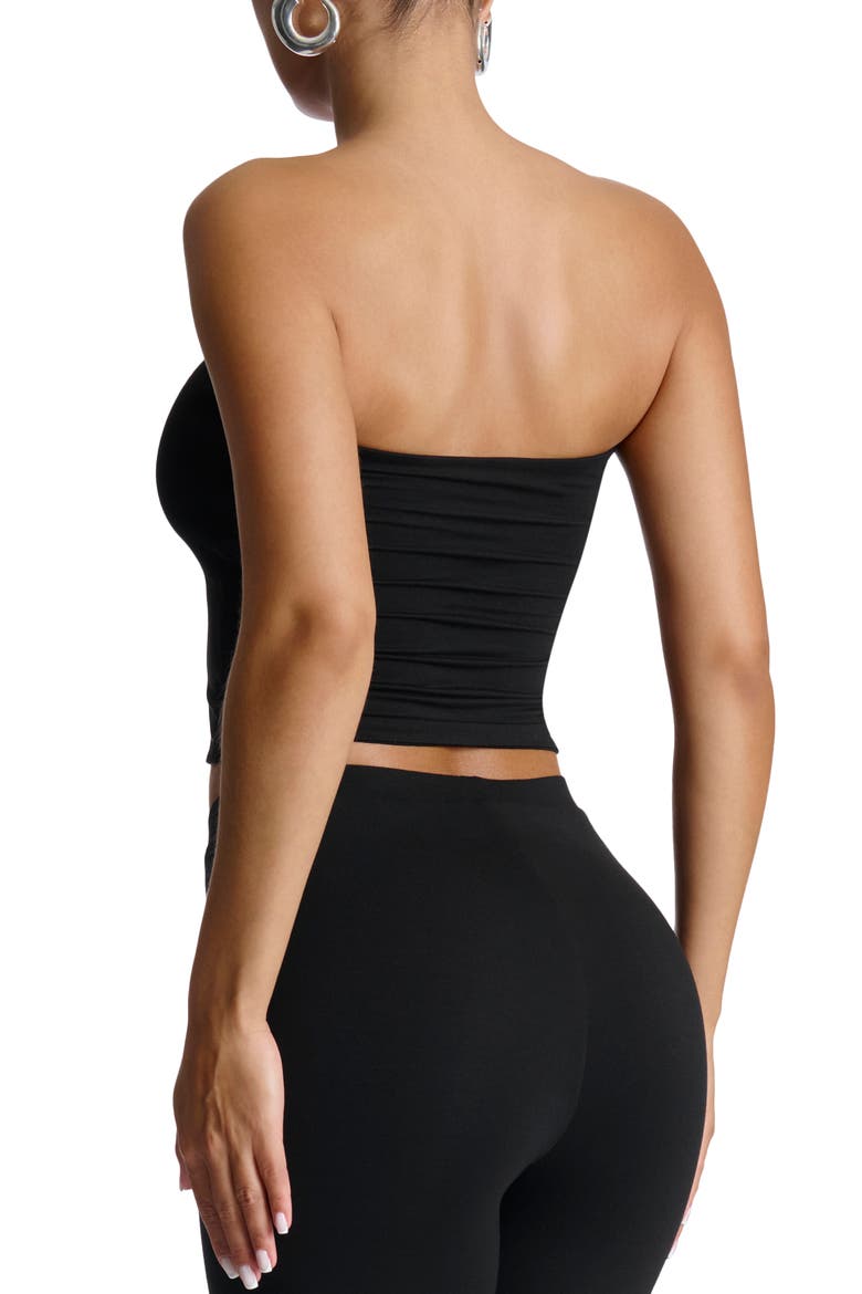 Smooth Crop Tube Top, Alternate, color, BLACK