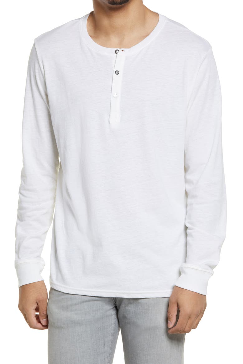 Long Sleeve Henley, Main, color, WHITE