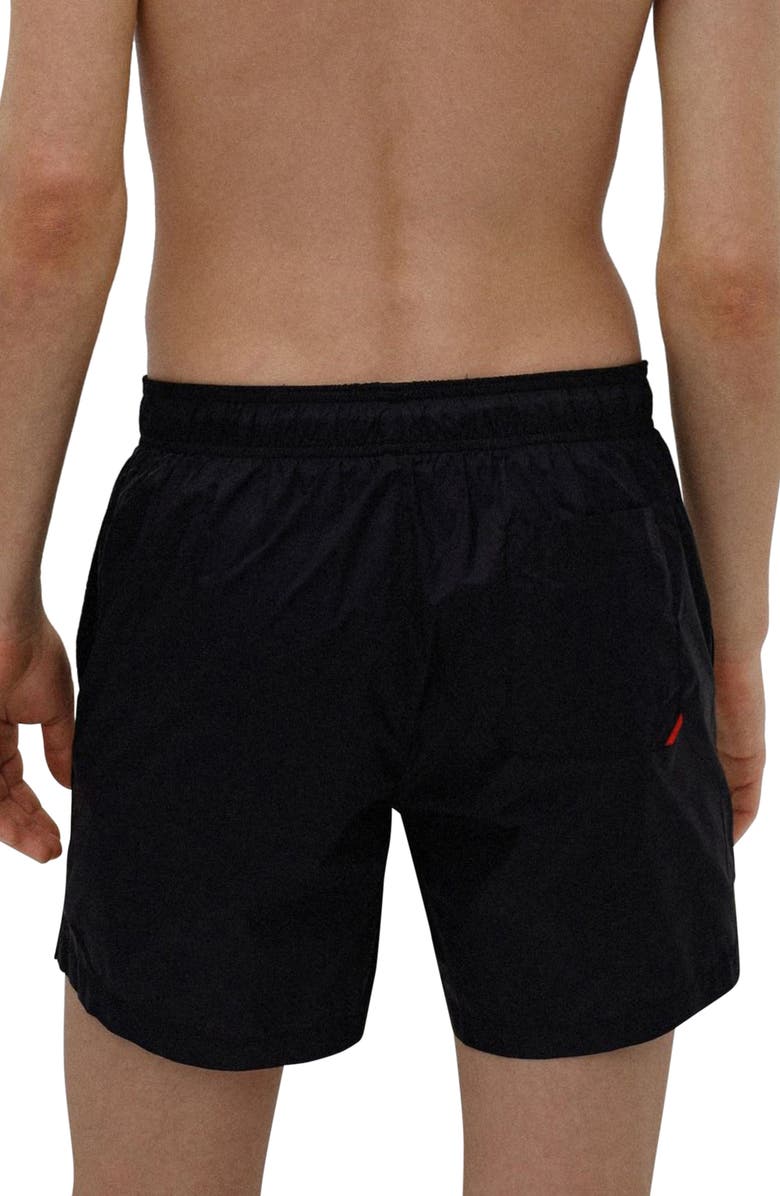 BOSS Haiti Recycled Polyamide Swim Trunks, Alternate, color, Black