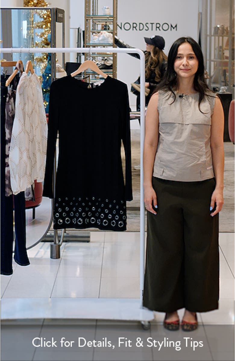 Dorinda Rivet Detail Long Sleeve Minidress, sales video thumbnail