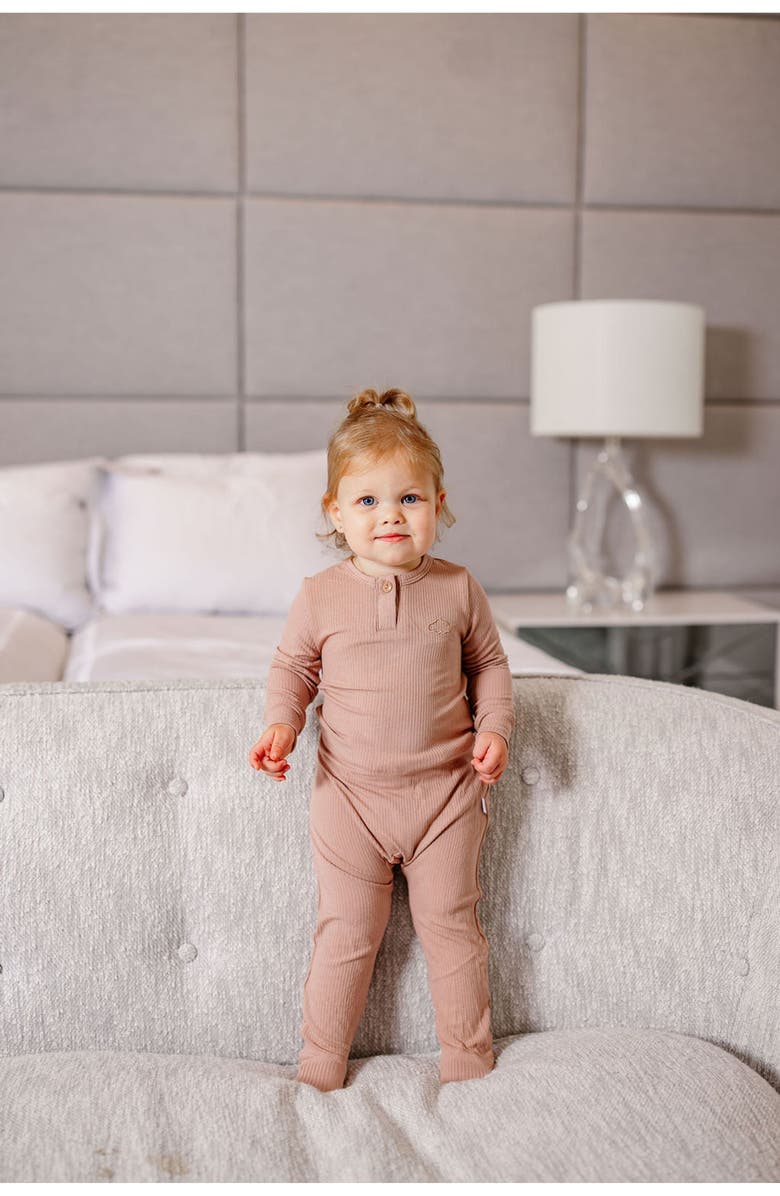 Pouf Girls Henley Footie, Alternate, color, Pink