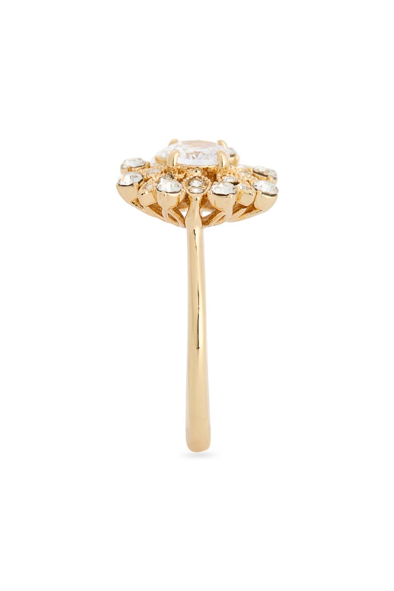 Crystal Flower Ring, Alternate, color, CLEAR- GOLD