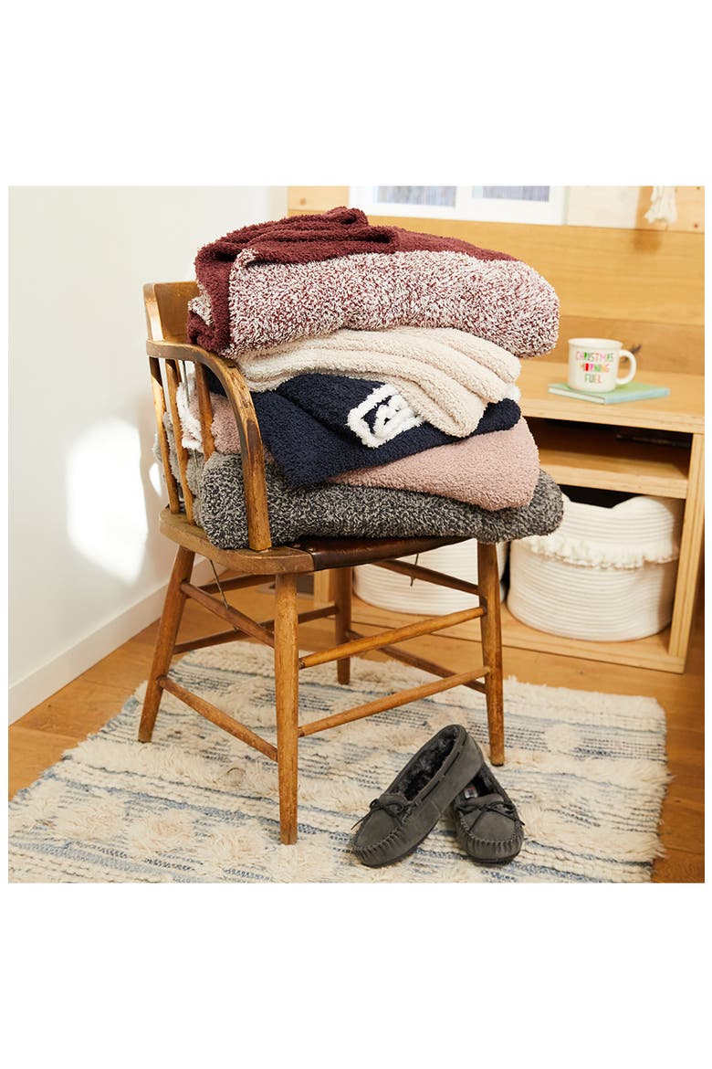Barefoot Dreams CozyChic™ Rib Trim Throw - 45" x 60", Alternate, color, MOSS-WHITE