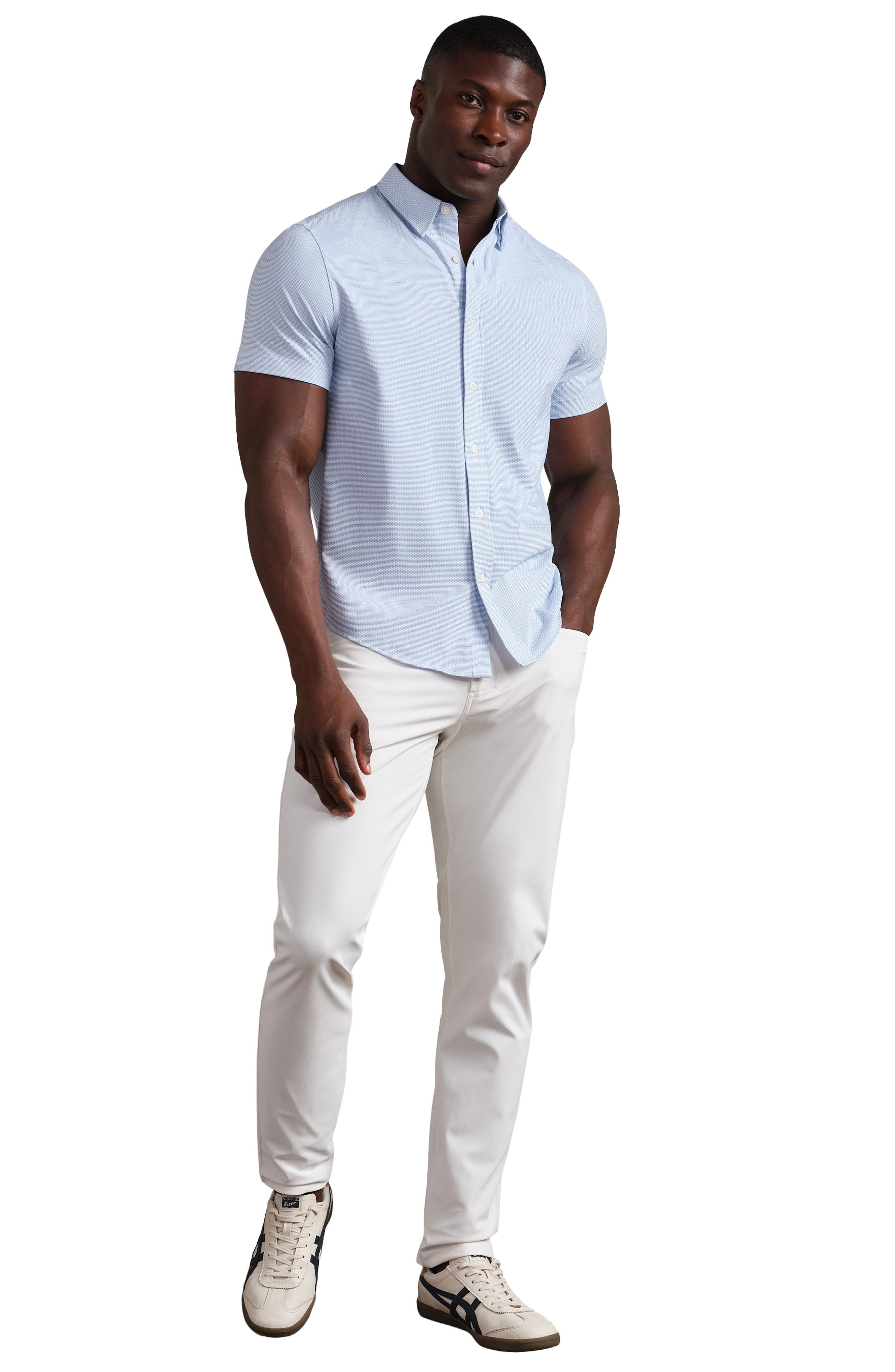 Мужские Rhone Commuter Slim Fit Short Sleeve Button-Up Shirt — фото 6
