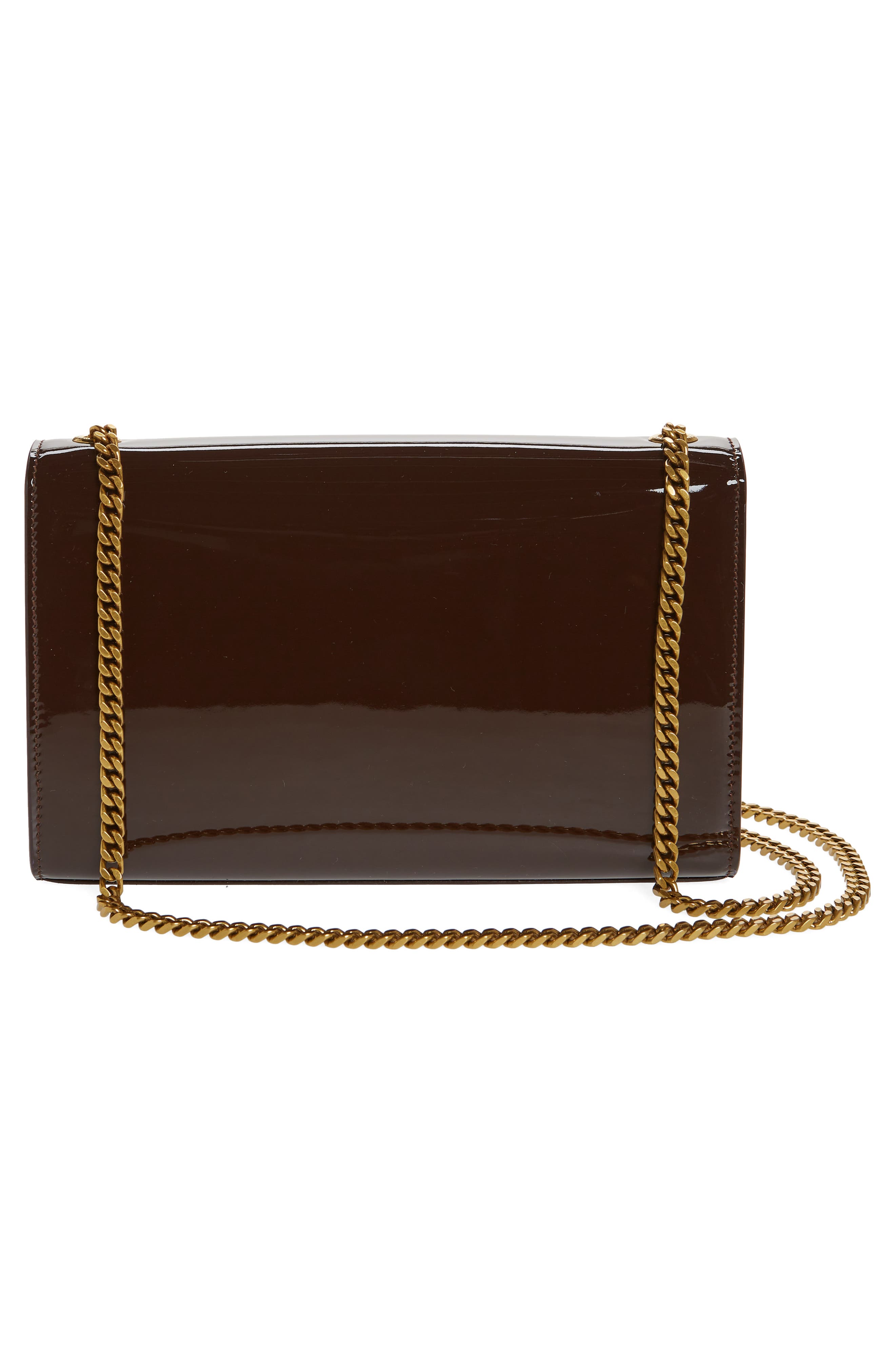 Saint Laurent Medium Kate Patent Leather Chain Shoulder Bag, Alternate, color, 
