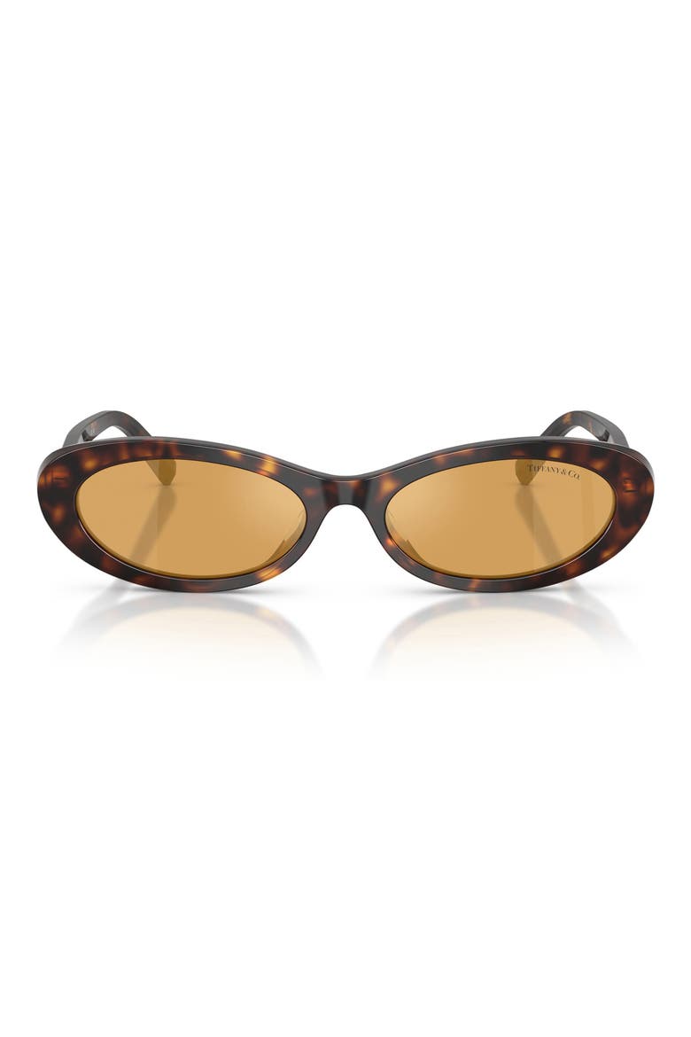 56mm Oval Sunglasses, Main, color, HAVANA / ORANGE MIRROR SILVER
