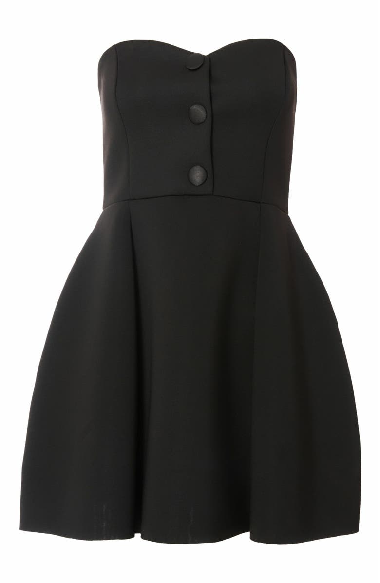 QUIZ Scuba Foam Mini Dress With Button, Alternate, color, Black