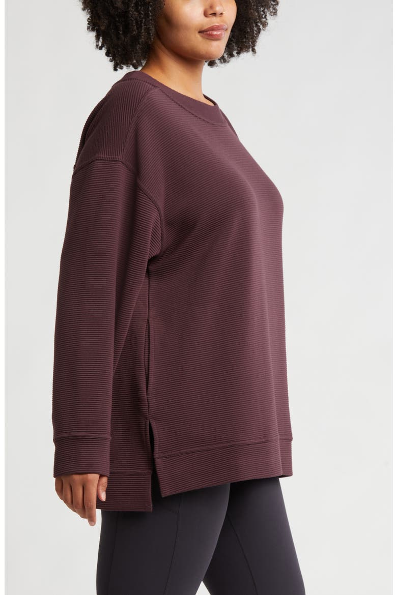 Kick Back Ottoman Knit Sweatshirt, Alternate, color, BURGUNDY FUDGE
