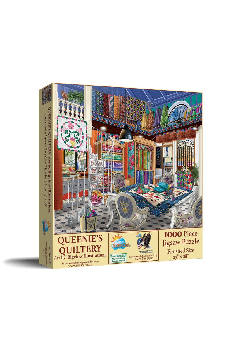 Queenie's Quiltery 1000 piece Jigsaw Puzzle for Adults, Main, color, Multicolor