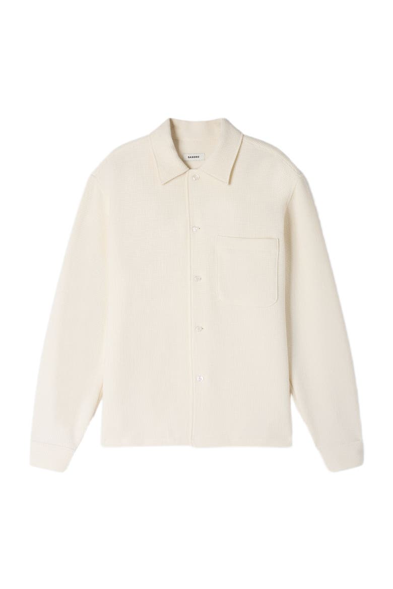 Textured shark collar shirt, Alternate, color, Ecru