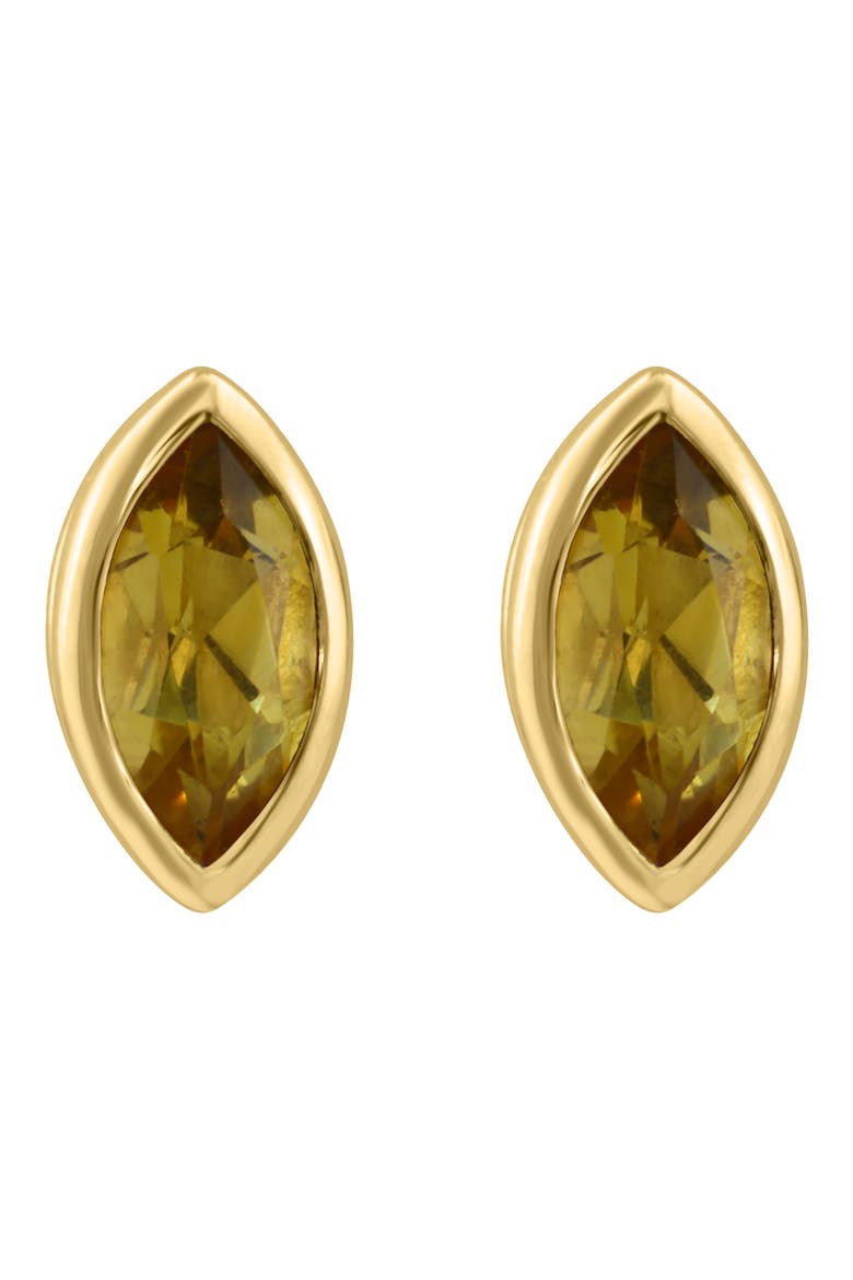 Marquise Cut Citrine Stud Earrings, Alternate, color, GREEN