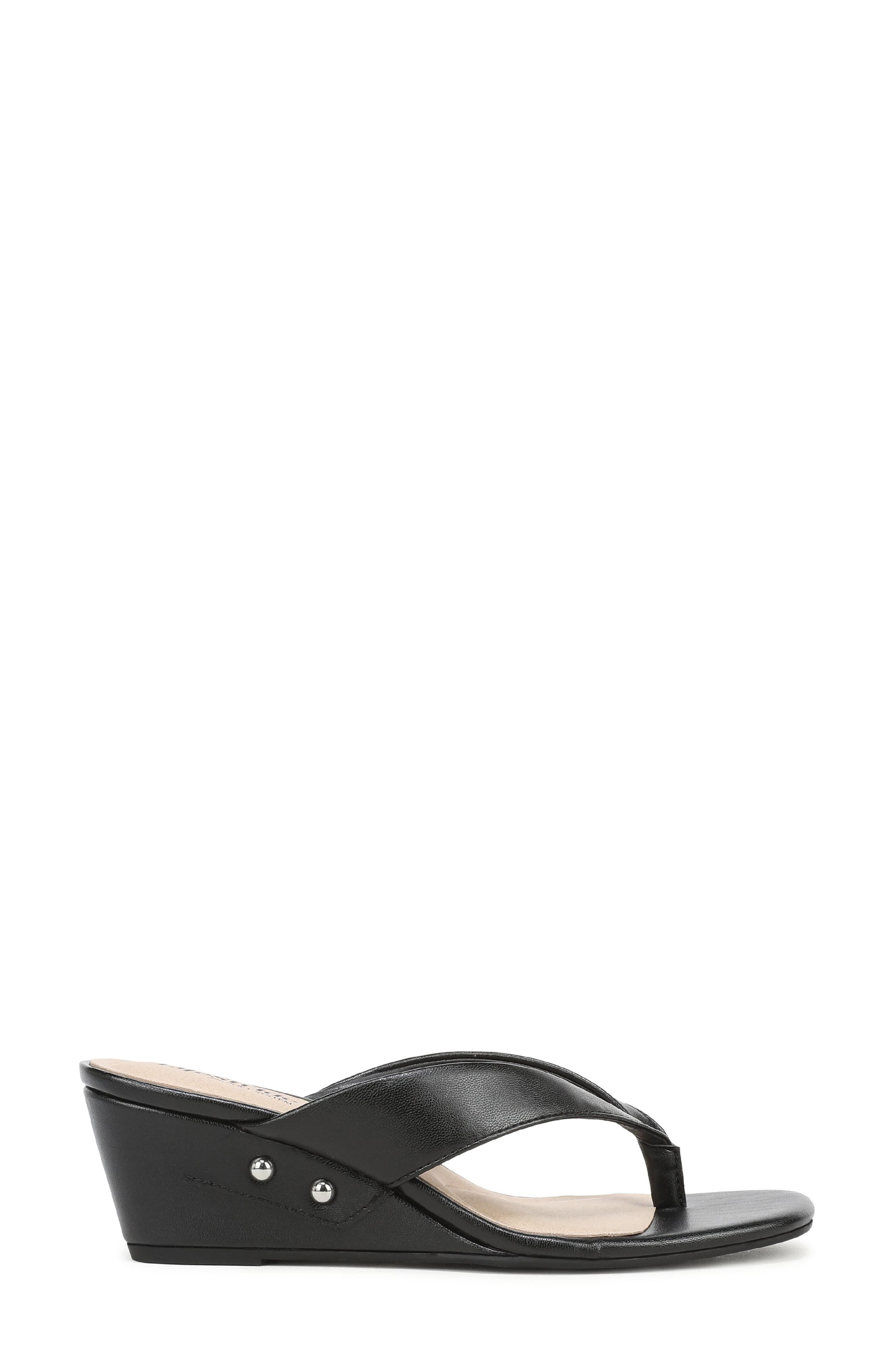 Stella Wedge Flip Flop, Alternate, color, BLACK