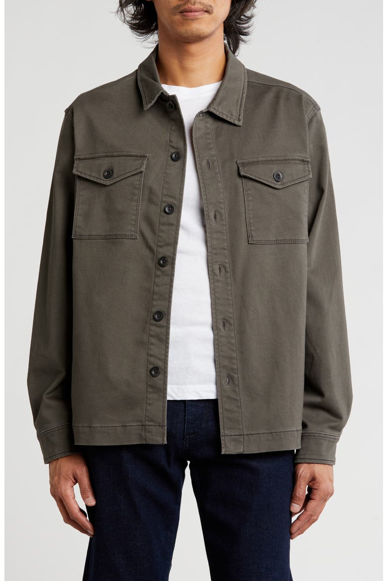 Lounge Twill Knit Shirt Jacket, Main, color, FLINT