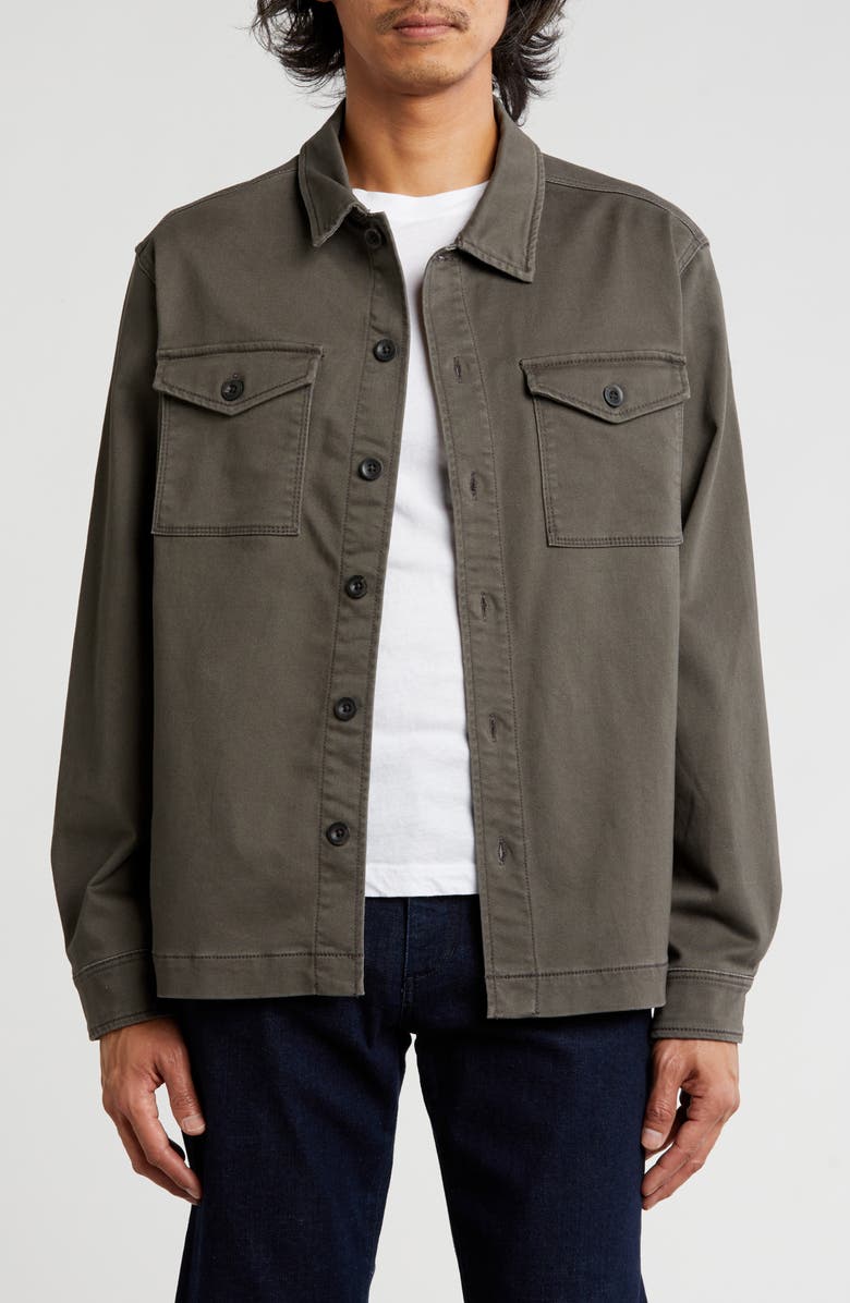 Union Lounge Twill Knit Shirt Jacket, Main, color, Flint