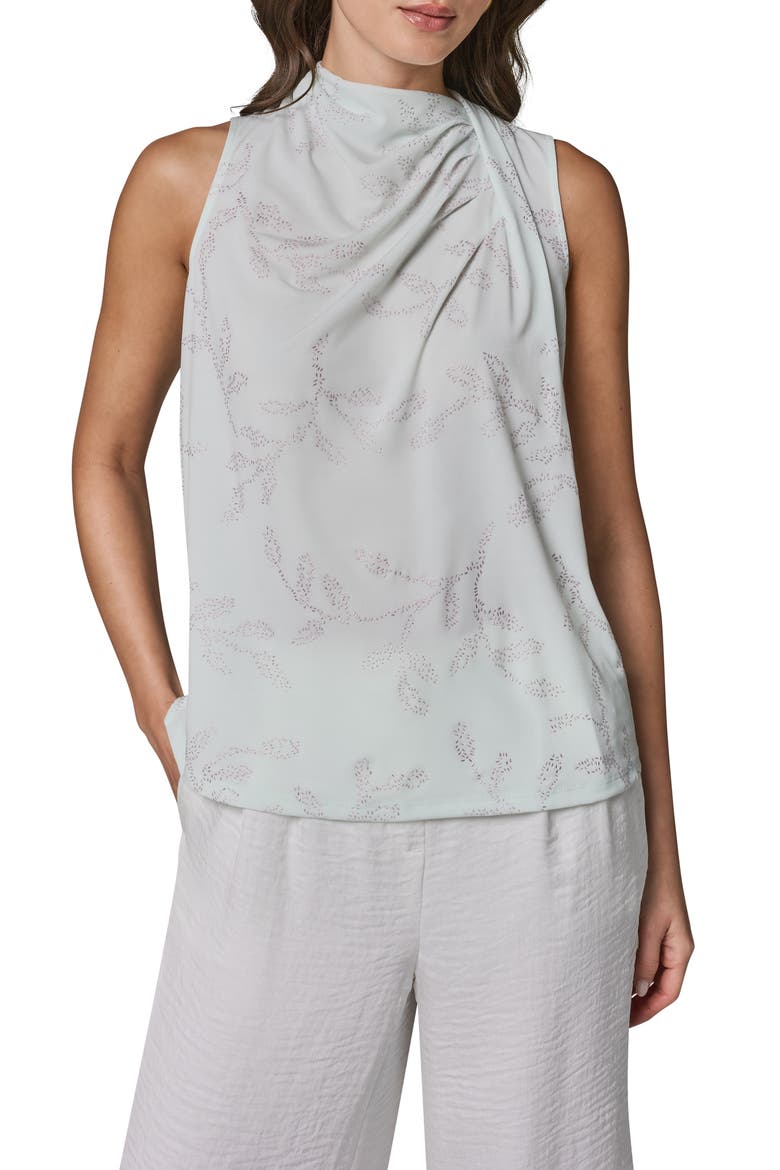Hotfix Twist Drape Shoulder Sleeveless Top, Main, color, SKYLIGHT