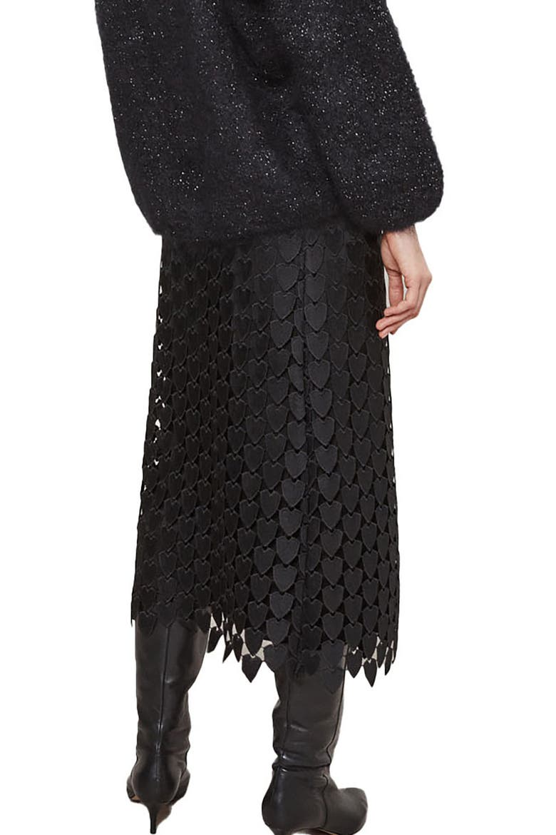 Midi Skirt With 3D Effect, Alternate, color, Black
