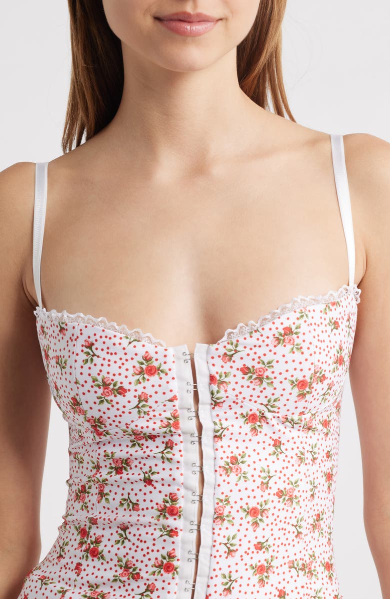 Bella Venice Corset Top, Alternate, color, White Floral