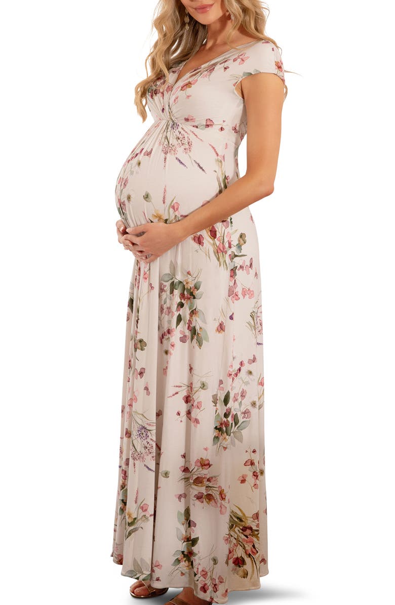Tiffany Rose Francesca Floral Maternity Gown, Alternate, color, 