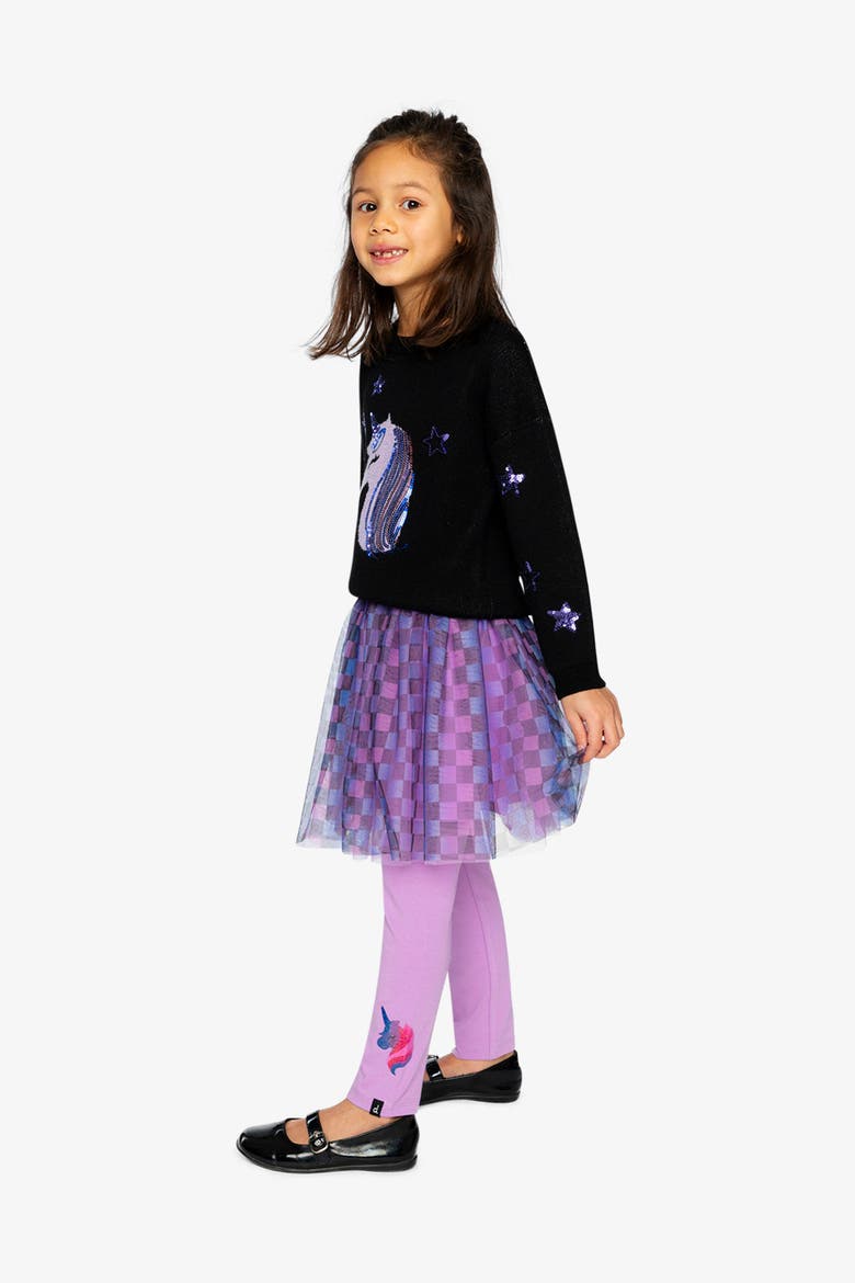 Organic Cotton Shimmer Detail Jersey Leggings, Alternate, color, Violet