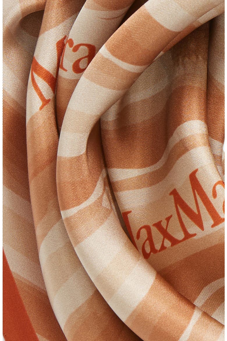 Print Silk Scarf, Alternate, color, RUST GIRAFFE
