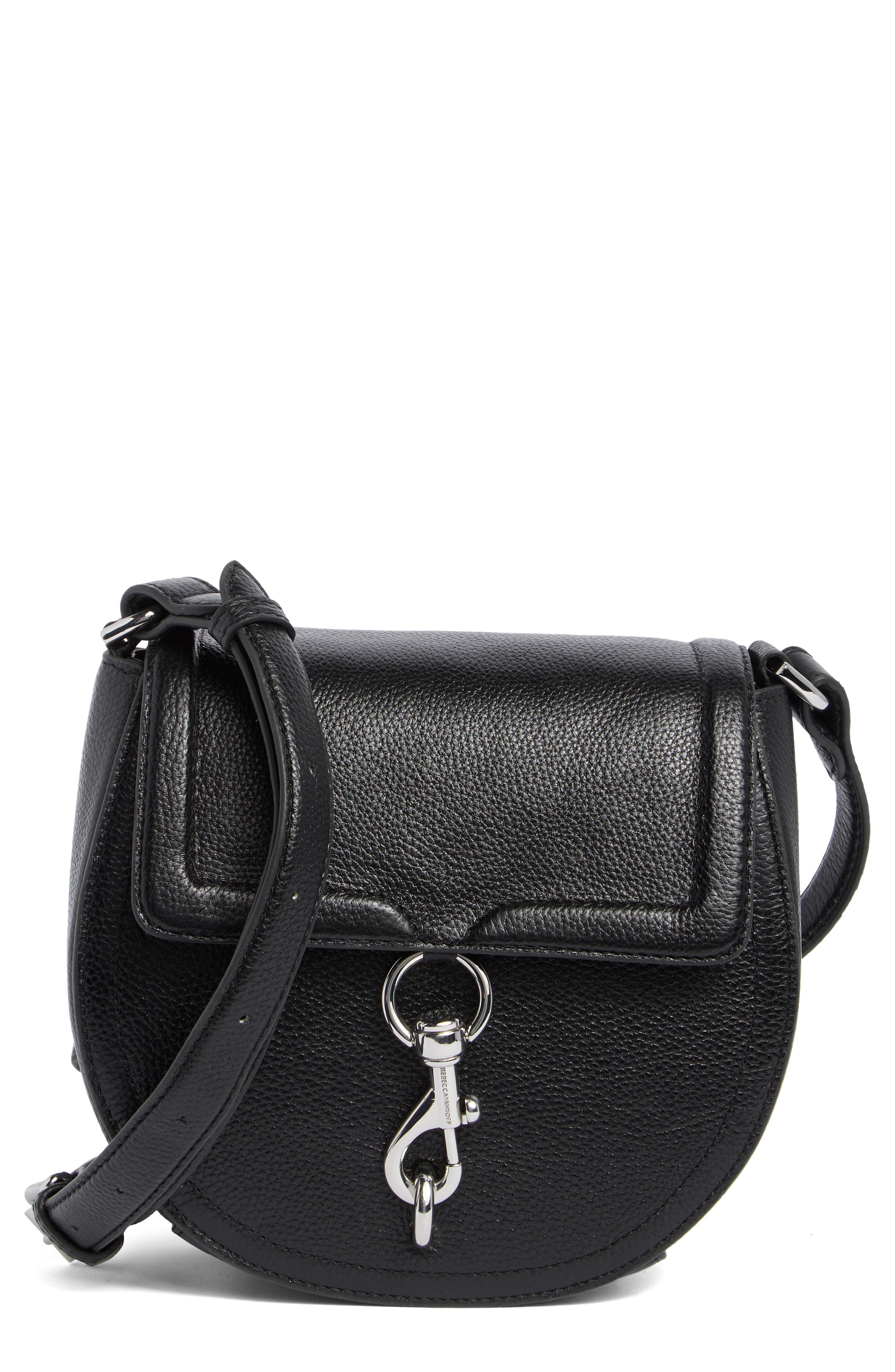 Rebecca Minkoff Megan Saddle Bag, Main, color, Black