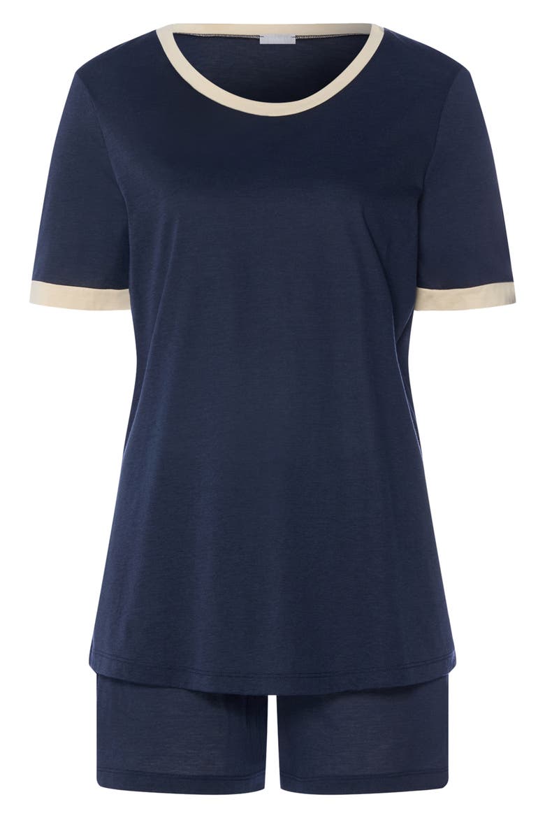 Laura Short Sleeve Cotton & Modal Pajamas, Alternate, color, DEEP NAVY