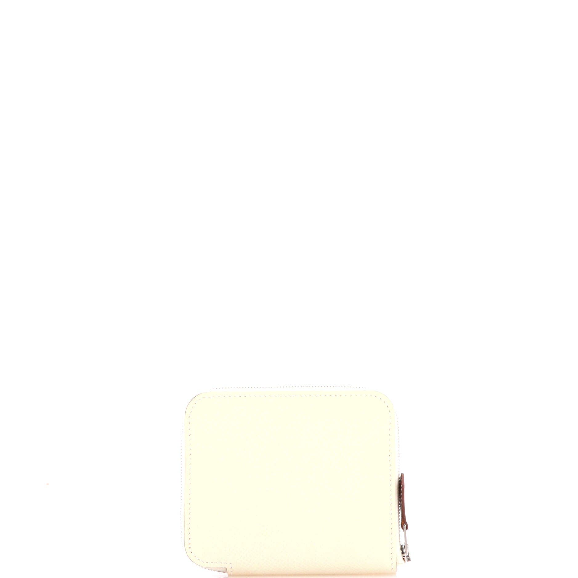Pre-Owned Hermes Azap Zip Around Wallet Silk'in Epsom Compact, Alternate, color, Nata
