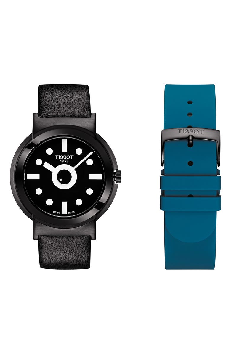 Tissot Heritage Memphis Leather Strap Watch & Strap Set, 41mm, Alternate, color,